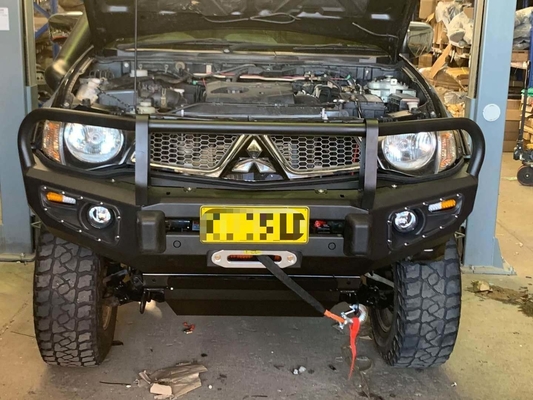 Black Winch Mitsubishi TRITON Bull Bar Front Steel 4x4 2006-2018