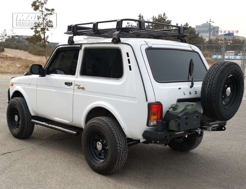 2000 LADA Pickup Bull Bar Rear Bumper With Tyre Bracket Black