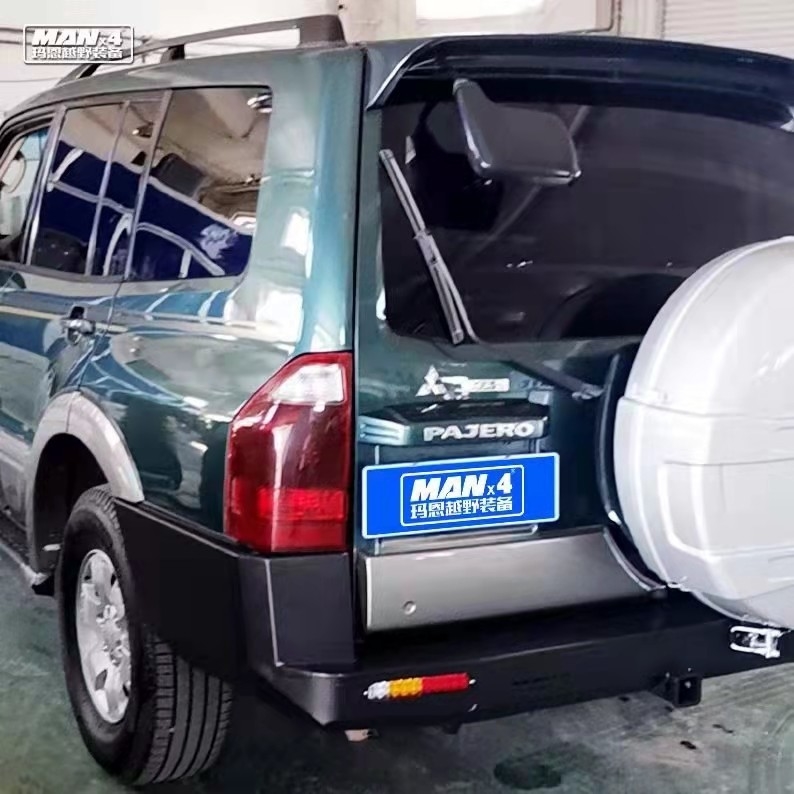 Pajero V73 Rear Bumper Bull Bar Q235 4x4 With Spare Tyre Bracket